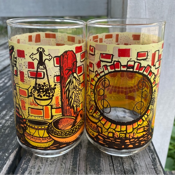 Set of 2 Vintage Olè Southwestern Juice Glasses - Picture 3 of 6